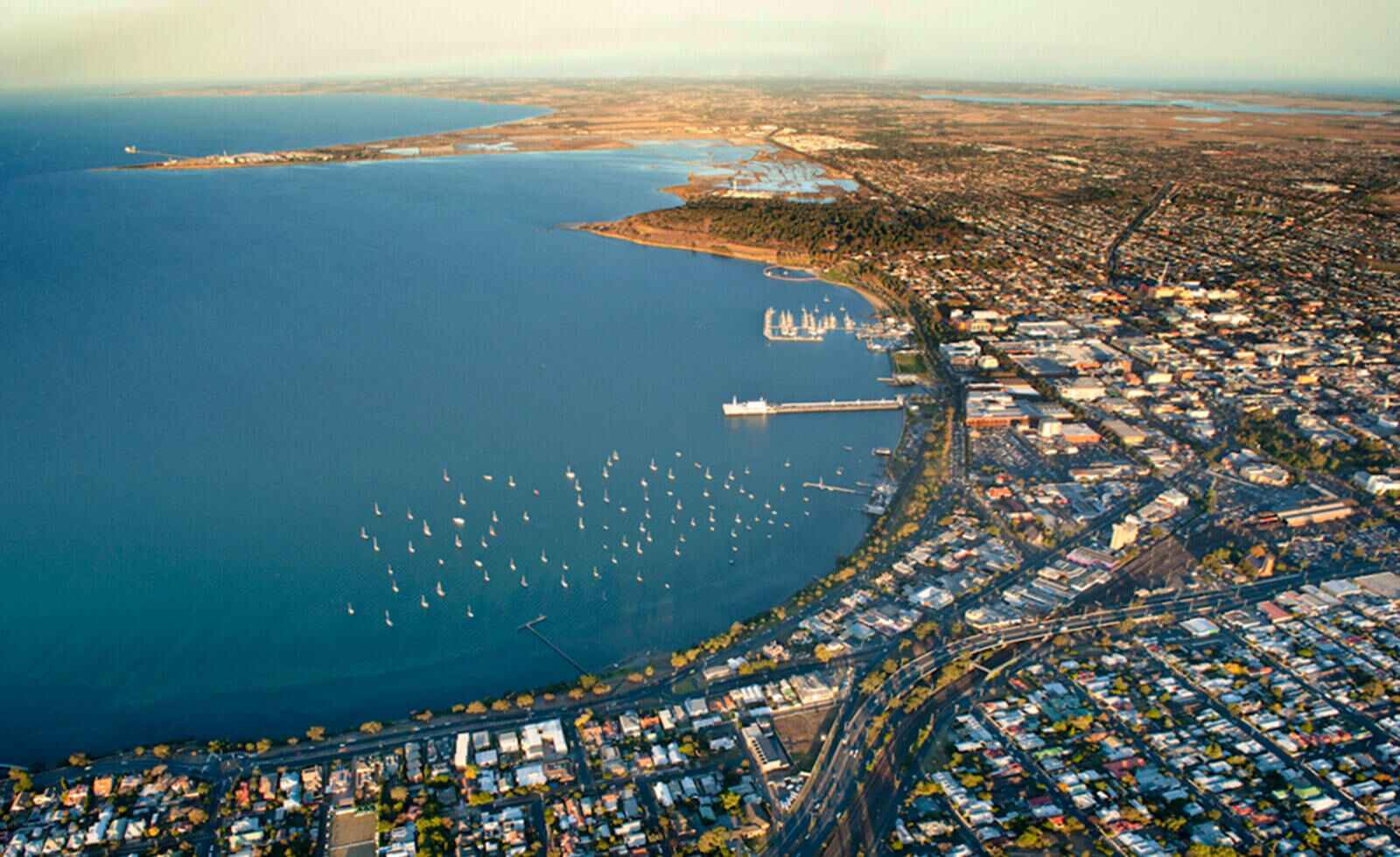 Drone view of geelong suburb