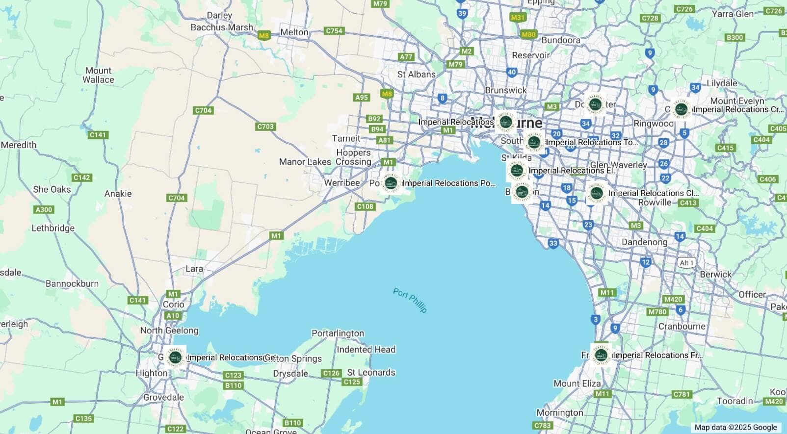 Map showing all the areas where we serve